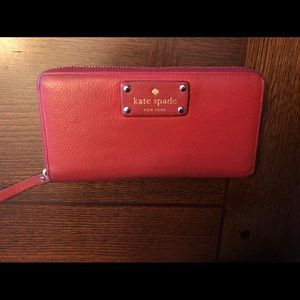 Kate Spade Red Leather Zip Wallet